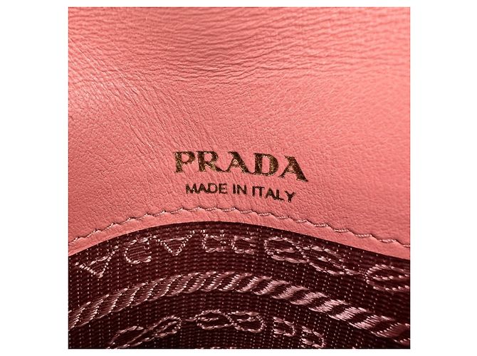 Borsa a spalla in pelle Saffiano Prada Rosa - vista 12