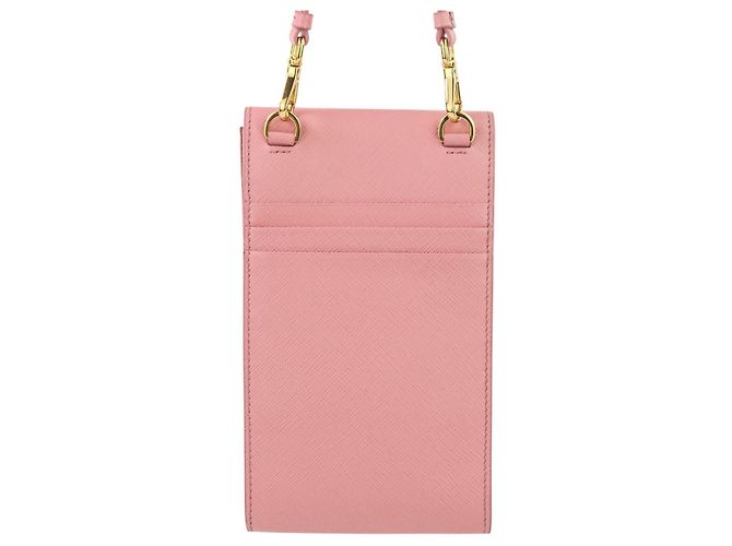 Borsa a spalla in pelle Saffiano Prada Rosa - vista 4