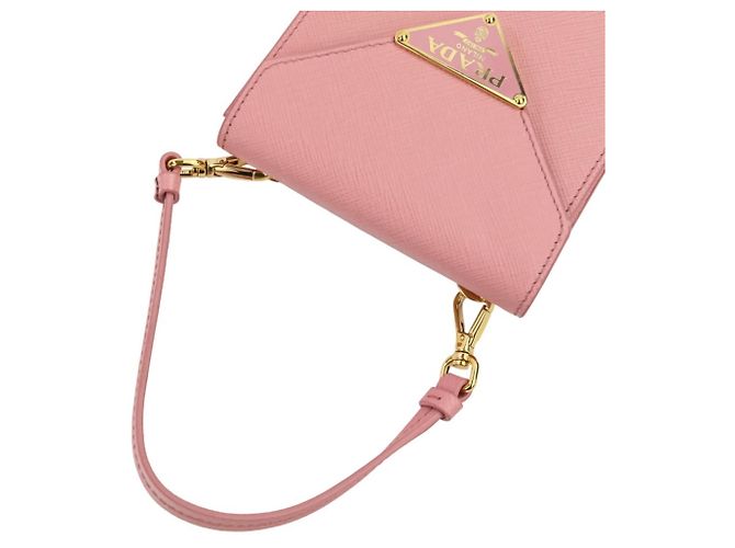Borsa a spalla in pelle Saffiano Prada Rosa - vista 5