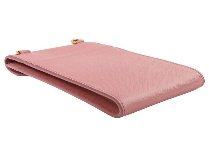 Borsa a spalla in pelle Saffiano Prada Rosa - vista 7