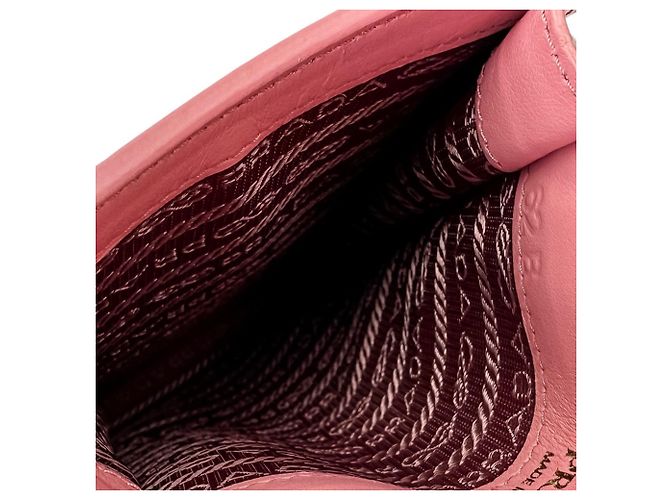 Borsa a spalla in pelle Saffiano Prada Rosa - vista 9