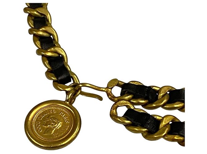 Chanel Cambon Chain Leder Gürtel Schwarz Golden - Ansicht 2