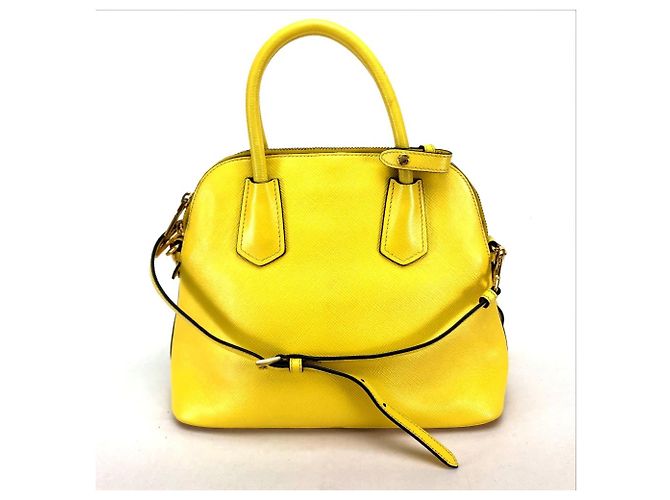 Borsa in pelle gialla Prada BL0902 Giallo - vista 2