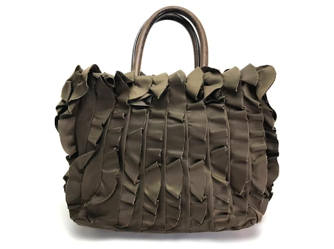Tote Prada BN1728 Rüschentasche Braun - Ansicht 2