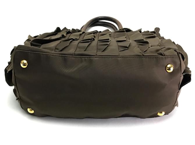 Tote Prada BN1728 Rüschentasche Braun - Ansicht 3