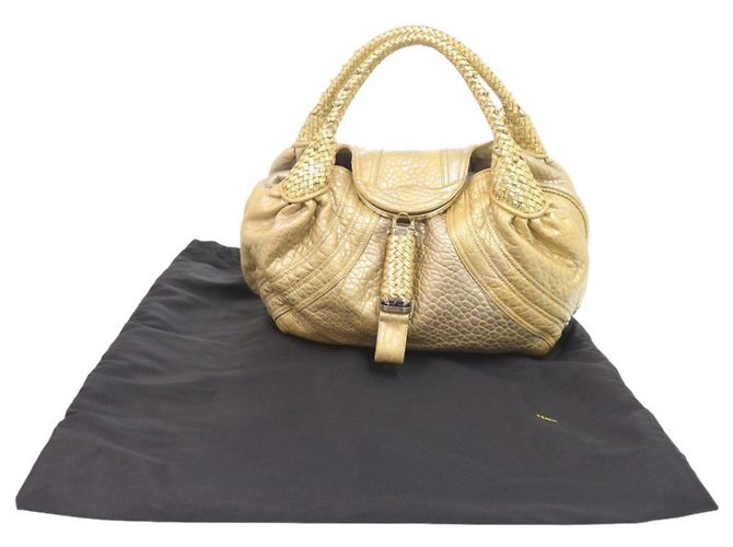 Borsa Spy Fendi in pelle dorata D'oro - vista 2