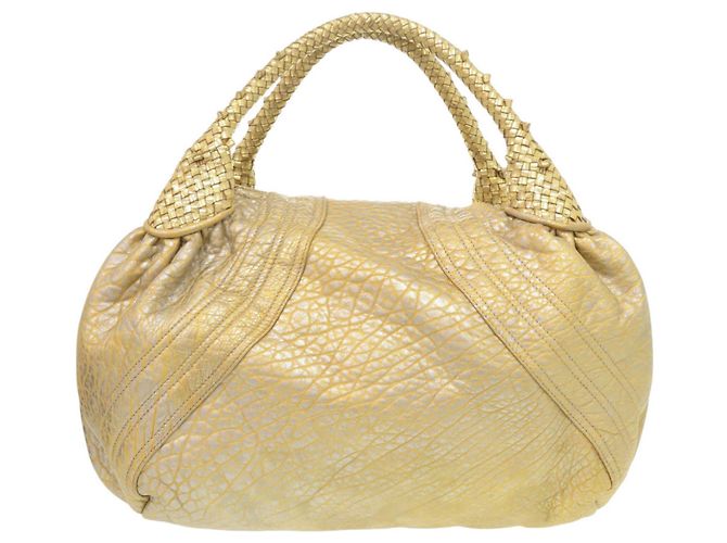Borsa Spy Fendi in pelle dorata D'oro - vista 3