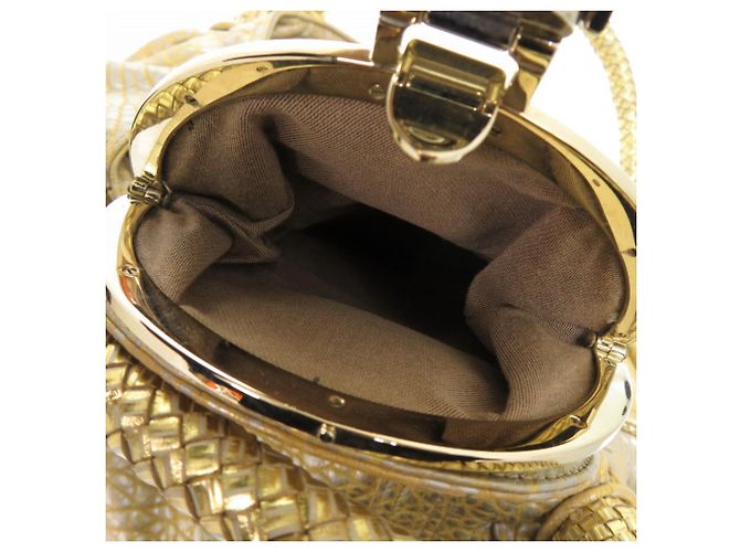 Borsa Spy Fendi in pelle dorata D'oro - vista 7