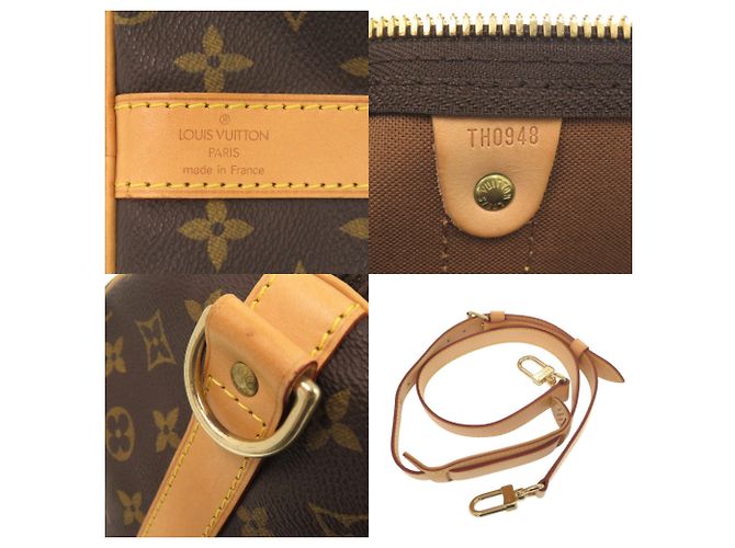 Borsa Keepall Bandoulière 60 Monogram Louis Vuitton Marrone - vista 10