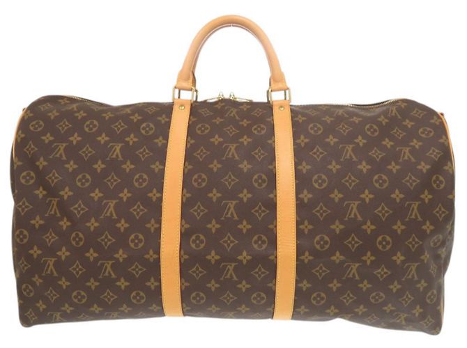Borsa Keepall Bandoulière 60 Monogram Louis Vuitton Marrone - vista 2