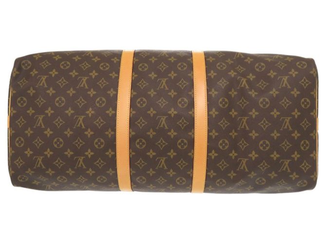 Borsa Keepall Bandoulière 60 Monogram Louis Vuitton Marrone - vista 3