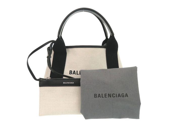 Everyday Borsa Balenciaga Cabas XS 2-in-1 blu navy Nero Beige - vista 2