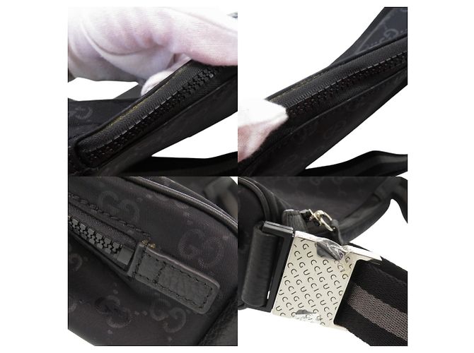 Borsa a spalla nera in nylon GG di Gucci Nero - vista 10