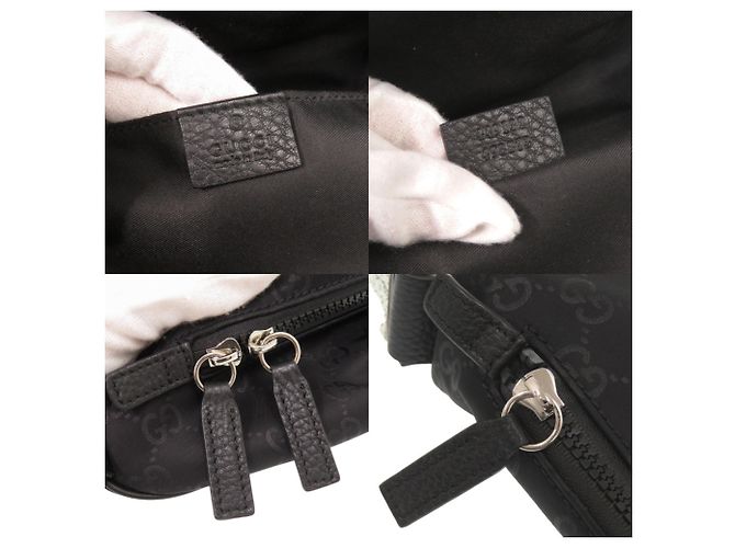 Borsa a spalla nera in nylon GG di Gucci Nero - vista 9