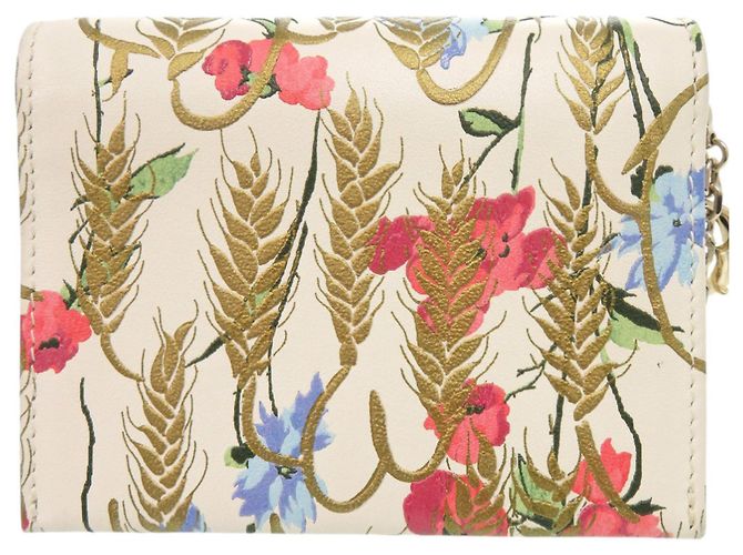Borsa a spalla in pelle con stampa floreale avorio Christian Dior - vista 2