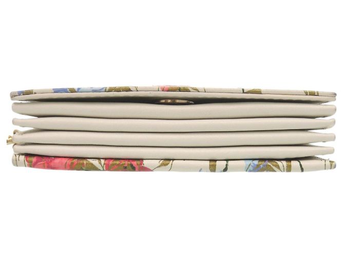 Borsa a spalla in pelle con stampa floreale avorio Christian Dior - vista 3