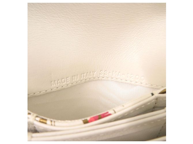 Borsa a spalla in pelle con stampa floreale avorio Christian Dior - vista 8
