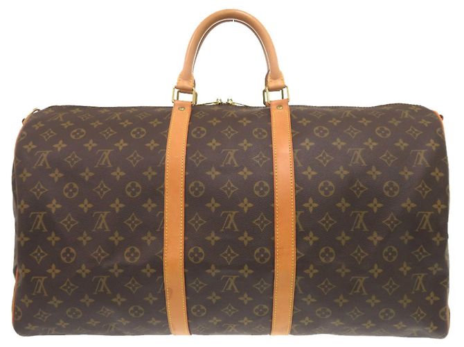 Borsa Boston Monogram Keepall Bandoulière 60 Louis Vuitton Marrone - vista 2