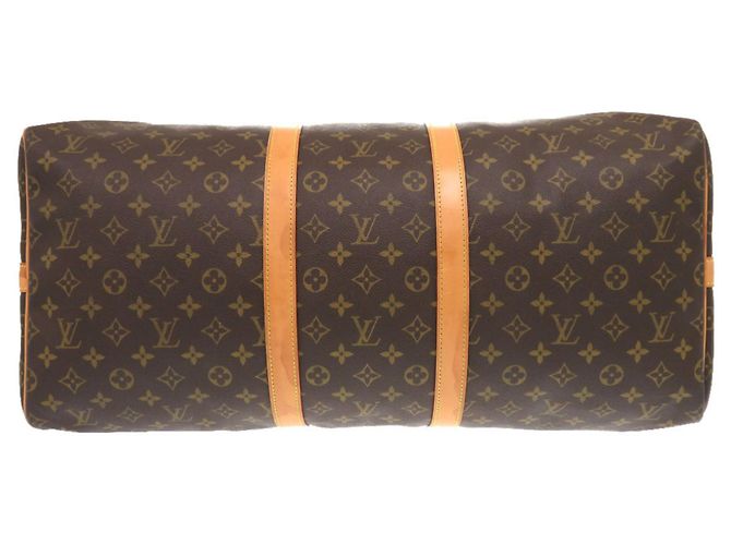 Borsa Boston Monogram Keepall Bandoulière 60 Louis Vuitton Marrone - vista 3