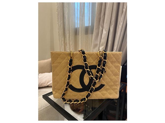 Chanel Cambon Canvas Tote Schwarz Kamel - Ansicht 2