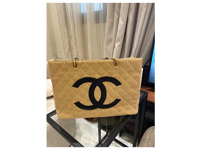Chanel Cambon Canvas Tote Schwarz Kamel - Ansicht 3