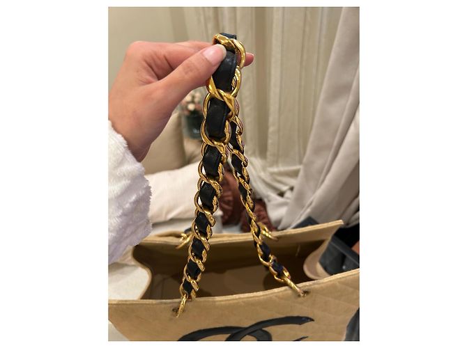 Chanel Cambon Canvas Tote Schwarz Kamel - Ansicht 9