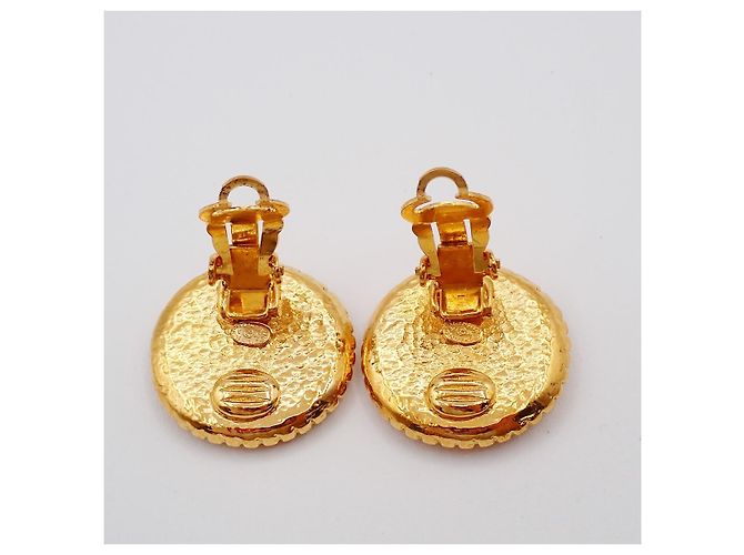 Chanel Vintage CC Bottone Rotondo Clip-On Metallo D'oro - vista 2
