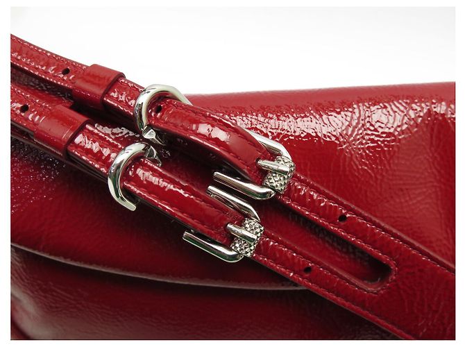 NUOVO BORSO A MANO GIVENCHY P'TIT VOYOU IN PELLE LUCIDA ROSSA Rosso - vista 10