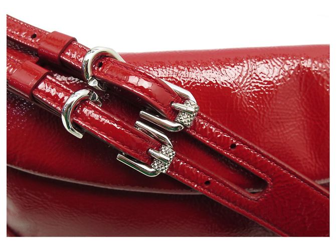 NUOVO BORSO A MANO GIVENCHY P'TIT VOYOU IN PELLE LUCIDA ROSSA Rosso - vista 11