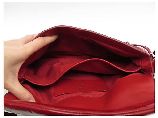 NUOVO BORSO A MANO GIVENCHY P'TIT VOYOU IN PELLE LUCIDA ROSSA Rosso - vista 12