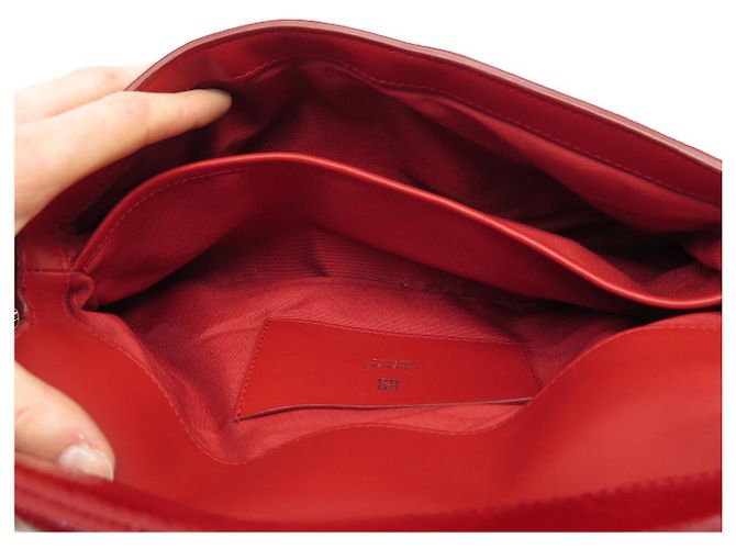 NUOVO BORSO A MANO GIVENCHY P'TIT VOYOU IN PELLE LUCIDA ROSSA Rosso - vista 13