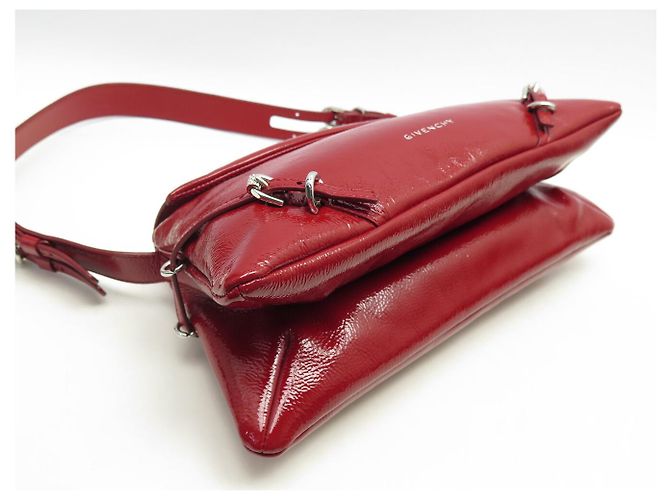 NUOVO BORSO A MANO GIVENCHY P'TIT VOYOU IN PELLE LUCIDA ROSSA Rosso - vista 5