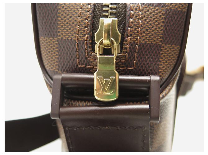 NUOVA BORSA LOUIS VUITTON OLAV PM N41442 CANVAS DAMIER EBENE Marrone - vista 10