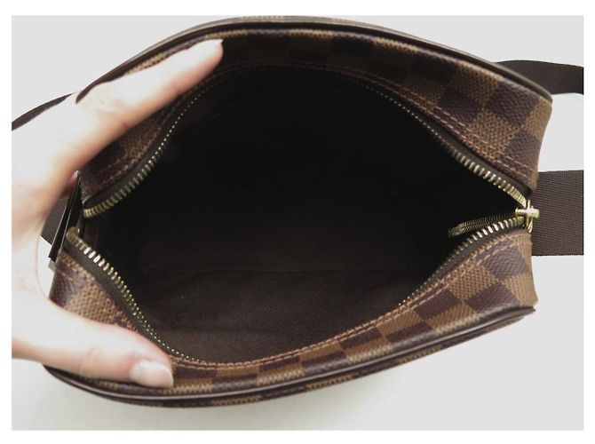 NUOVA BORSA LOUIS VUITTON OLAV PM N41442 CANVAS DAMIER EBENE Marrone - vista 11