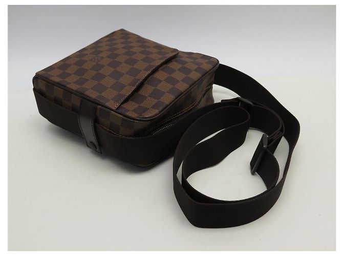NUOVA BORSA LOUIS VUITTON OLAV PM N41442 CANVAS DAMIER EBENE Marrone - vista 6