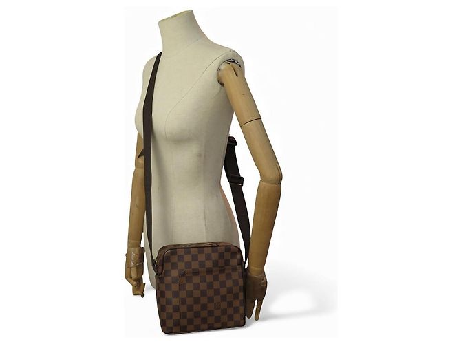 NUOVA BORSA LOUIS VUITTON OLAV PM N41442 CANVAS DAMIER EBENE Marrone - vista 7