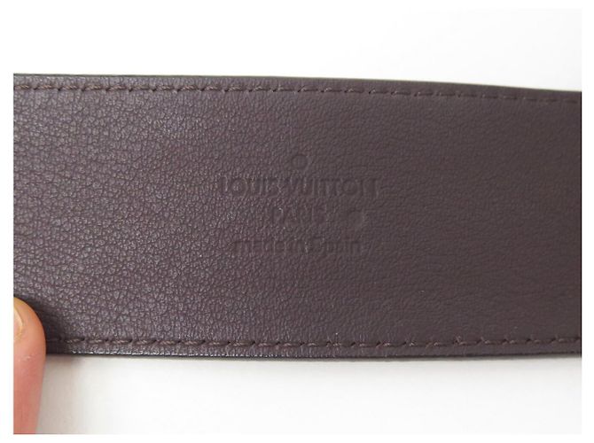 NEUER LOUIS VUITTON LV INITIALES 40MM T95 MONOGRAM LACKLEDERGÜRTEL Bordeaux - Ansicht 12
