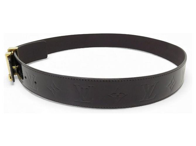 NEUER LOUIS VUITTON LV INITIALES 40MM T95 MONOGRAM LACKLEDERGÜRTEL Bordeaux - Ansicht 2
