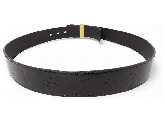 NEUER LOUIS VUITTON LV INITIALES 40MM T95 MONOGRAM LACKLEDERGÜRTEL Bordeaux - Ansicht 3