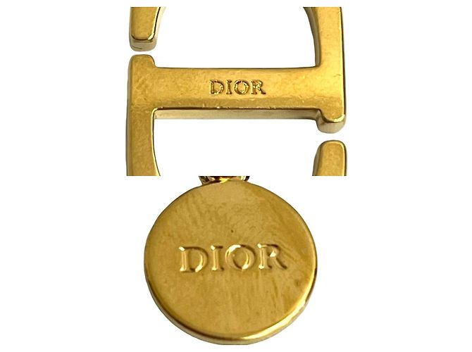 Colar Motivo CD Christian Dior Dourado Metálico - vista 3