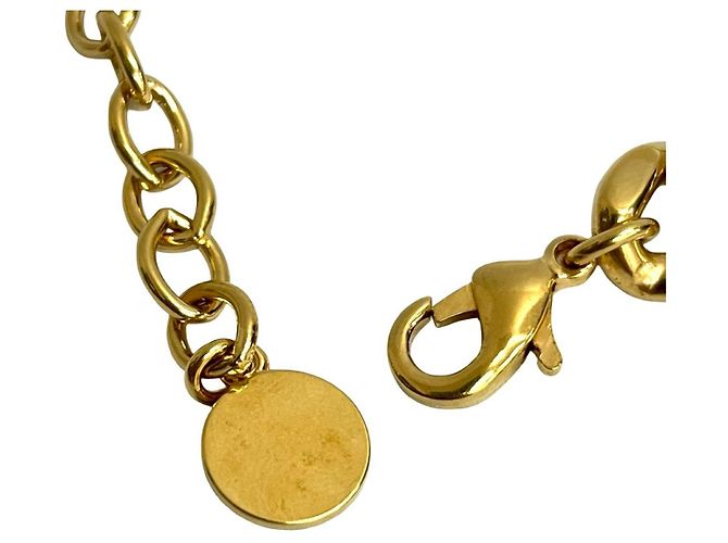 Colar Motivo CD Christian Dior Dourado Metálico - vista 4