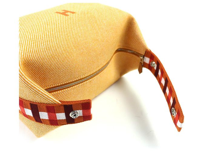 Hermès BRIDE-A-GM Canvas Handbag Orange - view 4