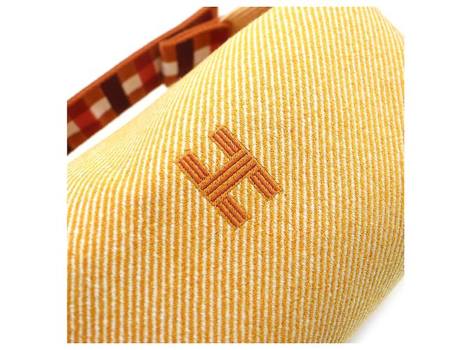 Hermès BRIDE-A-GM Canvas Handbag Orange - view 8