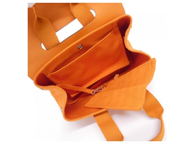 Bolso Hermès Valparaiso PM Toile Chevron Swift Naranja - vista 7