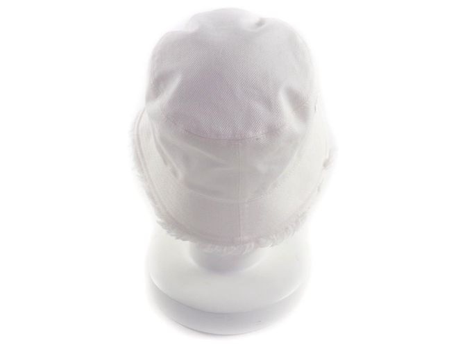 Cappello bucket in cotone ricamato con logo Prada Bianco - vista 3