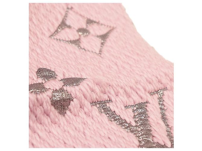 Sciarpa Logomania Monogram in Lana e Seta Metallizzata Louis Vuitton Rosa - vista 5