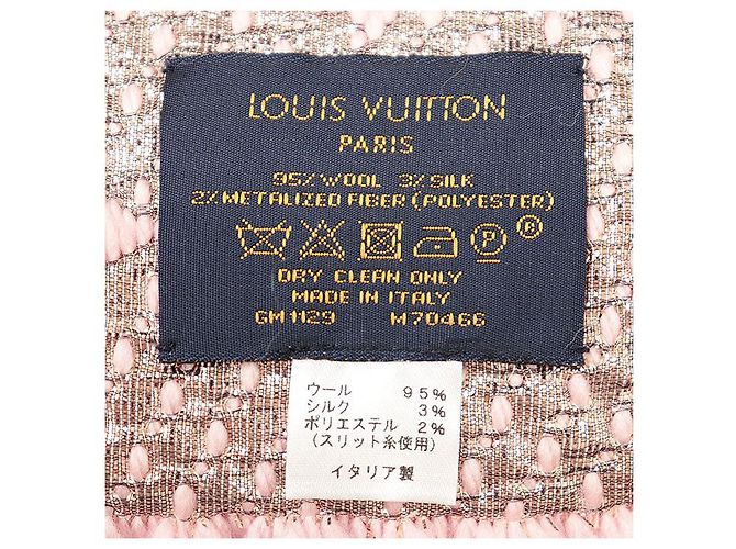 Sciarpa Logomania Monogram in Lana e Seta Metallizzata Louis Vuitton Rosa - vista 9