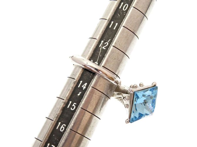 Silberner Metallring mit blauer Stein Christian Dior - Ansicht 4