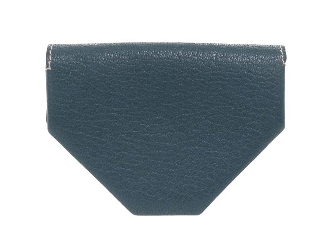 Monedero de cabra Le Vingt Quatre de Hermès Azul - vista 2