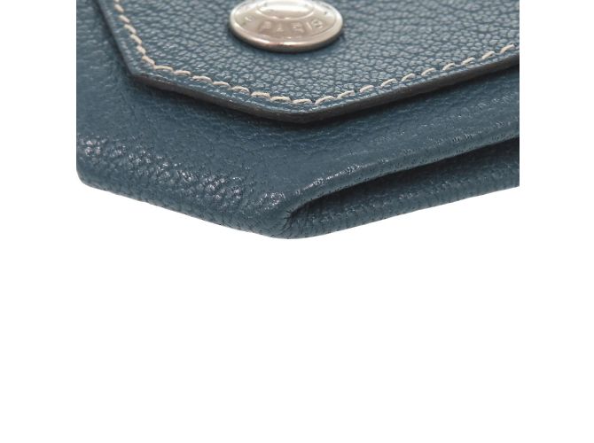 Monedero de cabra Le Vingt Quatre de Hermès Azul - vista 3